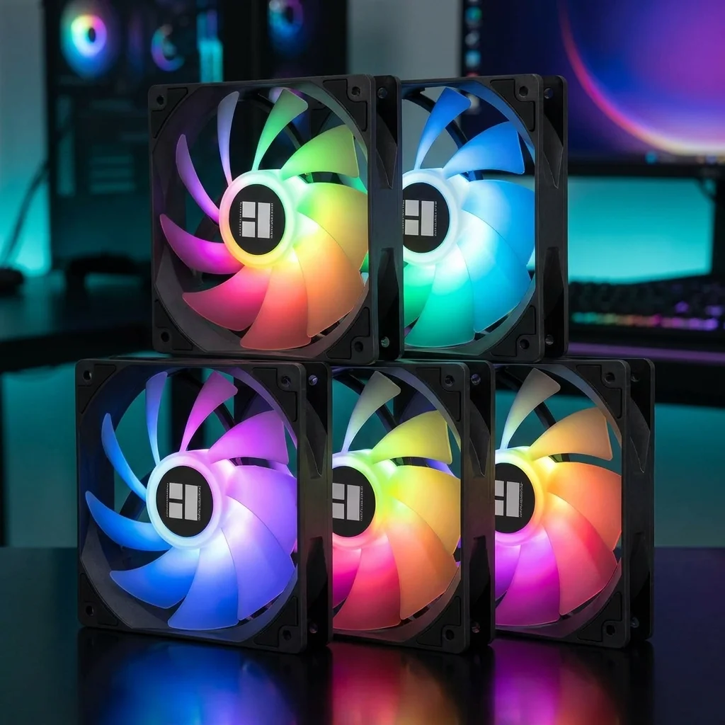 Thermalright 5 Pack TL-C12C-S CPU Fan 120mm ARGB Case Cooler Fan, 4pin PWM Silent Computer Fan with S-FDB Bearing Included, up to 1550RPM Cooling Fan（5 Quantities）